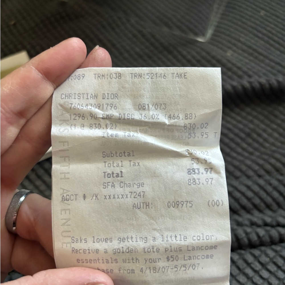 Dior Christal Empty Men's Watch Box in Gray/ White w/ Original Papers & Receipt - Picture 6 of 6